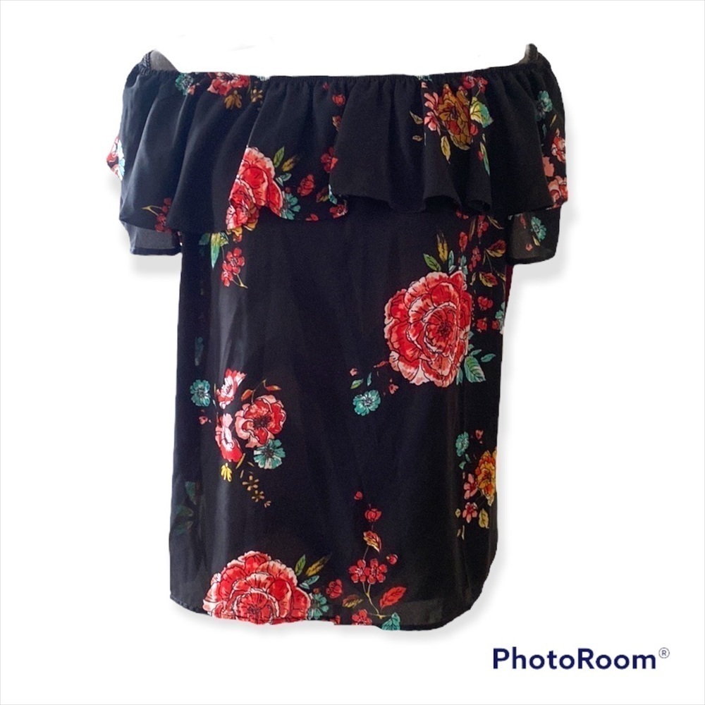 Xhilaration Off Shoulder Floral Blouse XL